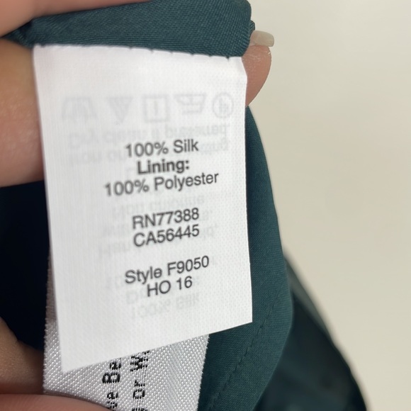 NEW Madewell 100% Silk One Shoulder Ruffle Dress sz 8 Green - Picture 7 of 8